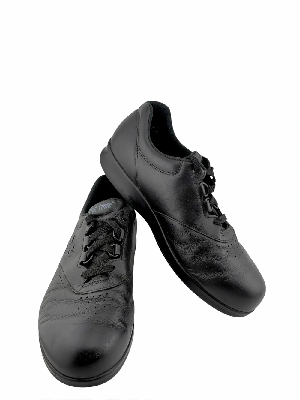 SAS Free Time Comfort Lace Up Shoe Womens 8WW Black Walking Not Original Insoles